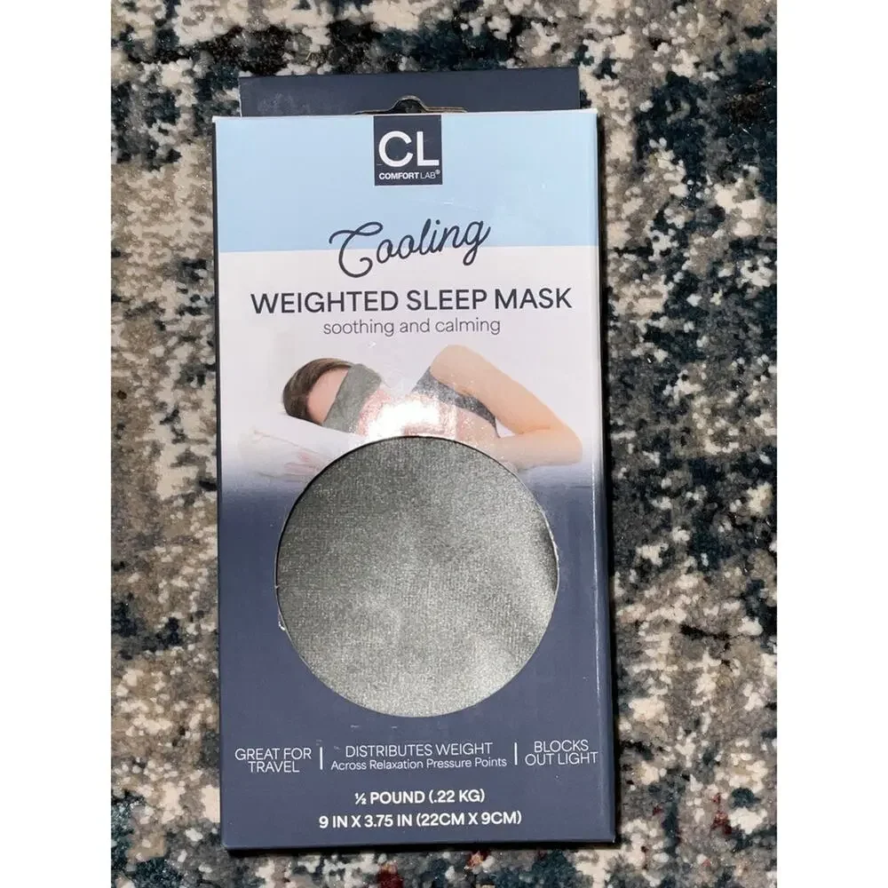 Comfort Lab Cooling Weighted Sleep Mask Gray NEW Soothing Calming Travel NWT